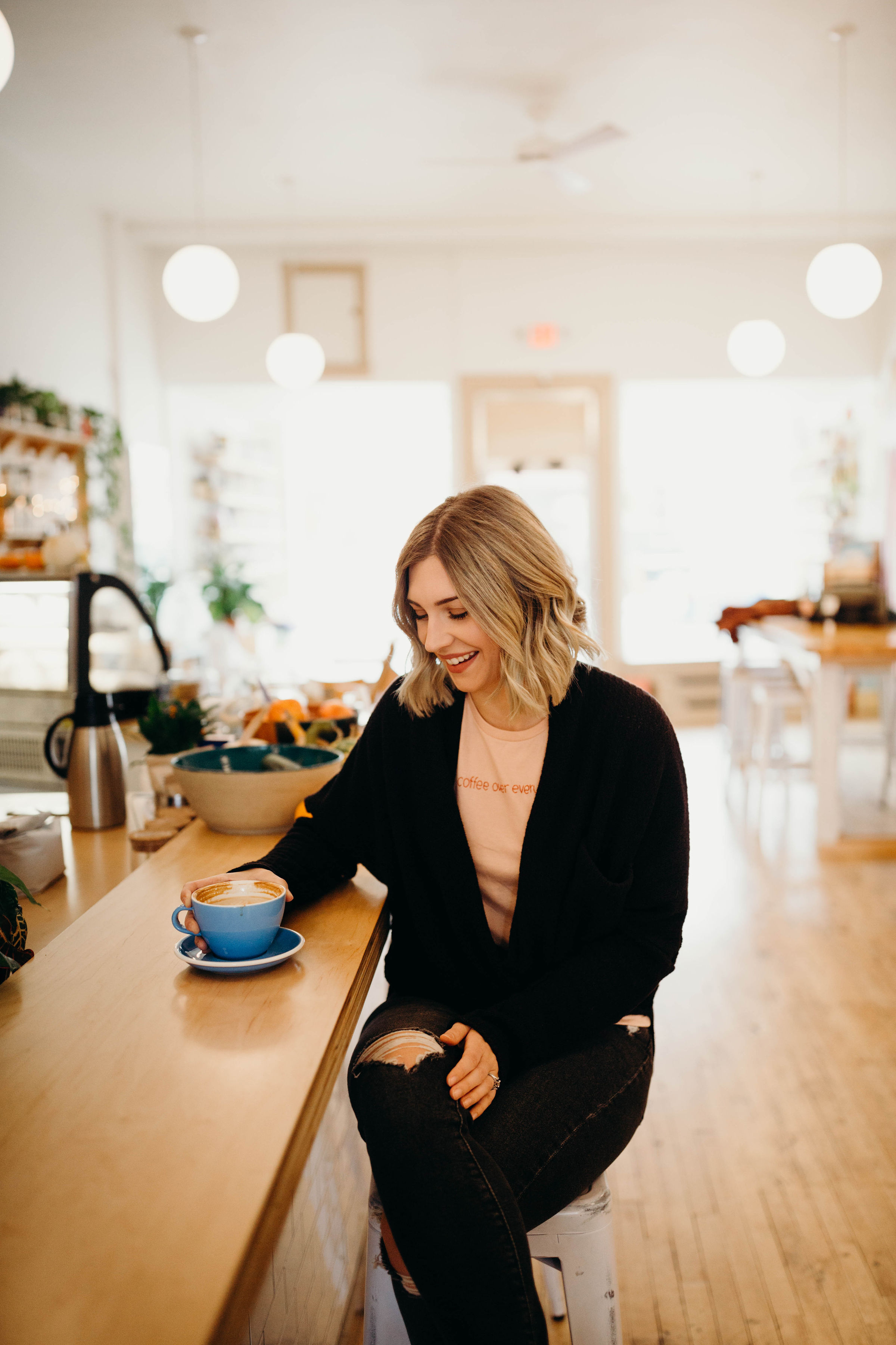 This piece might be a bit harder to find, but it’s well worth it! I love wearing sweaters or sweatshirts in the winter but sometimes you want to show off your layers instead of just bundling! A graphic tee like this or one with an all over print goes so well with a wrap sweater!