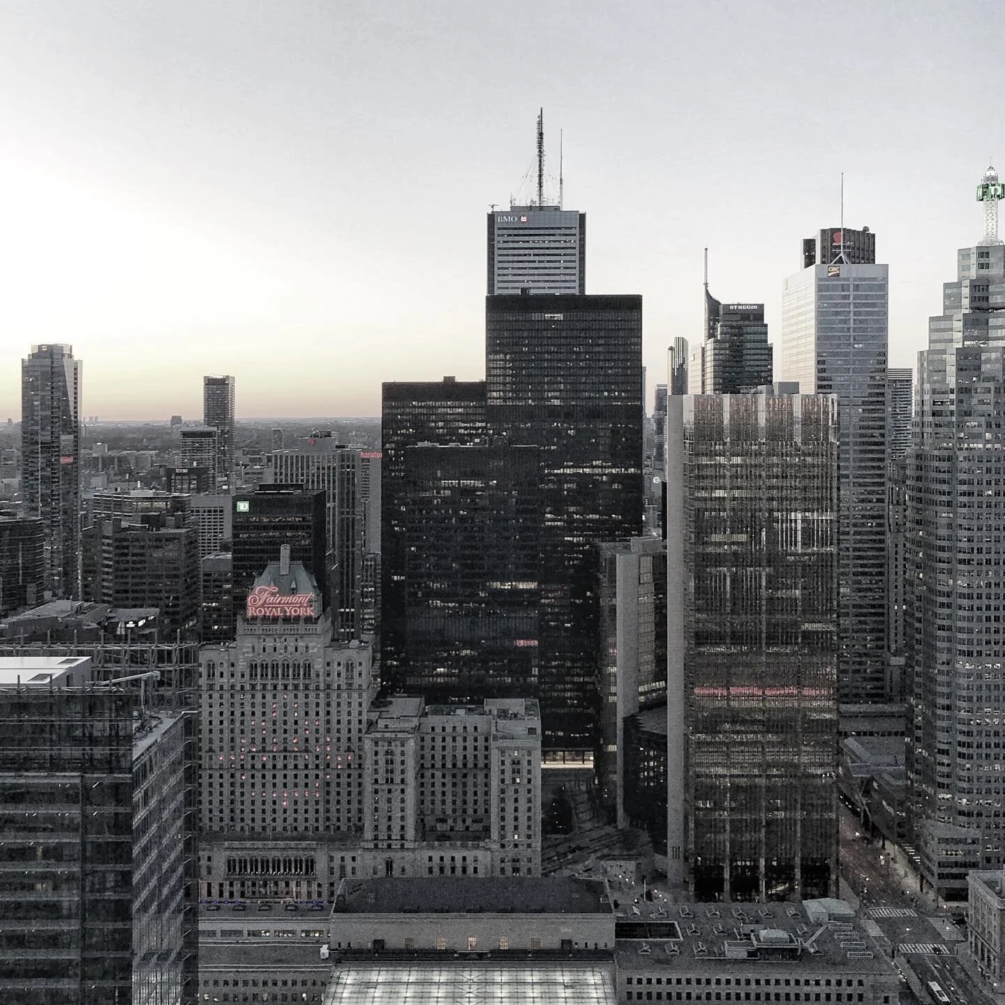 I love how this view captures Toronto&rsquo;s transition in architecture.

#FairmountRoyalYork
#MiesVanderRohe
#TorontoDominionCentre