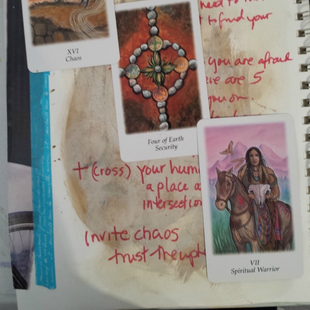  Each day I pull three cards to help guide me along. These are from day 1.