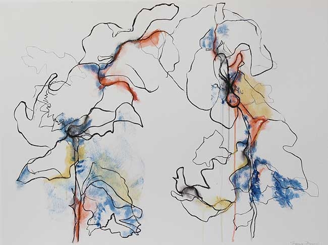 "Hope in the Garden" 22" x 30" acrylic and ink painting on Fabriano watercolor paper SOLD