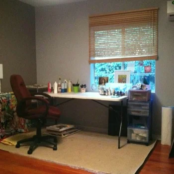 My very first art studio - in my dining room - 2013