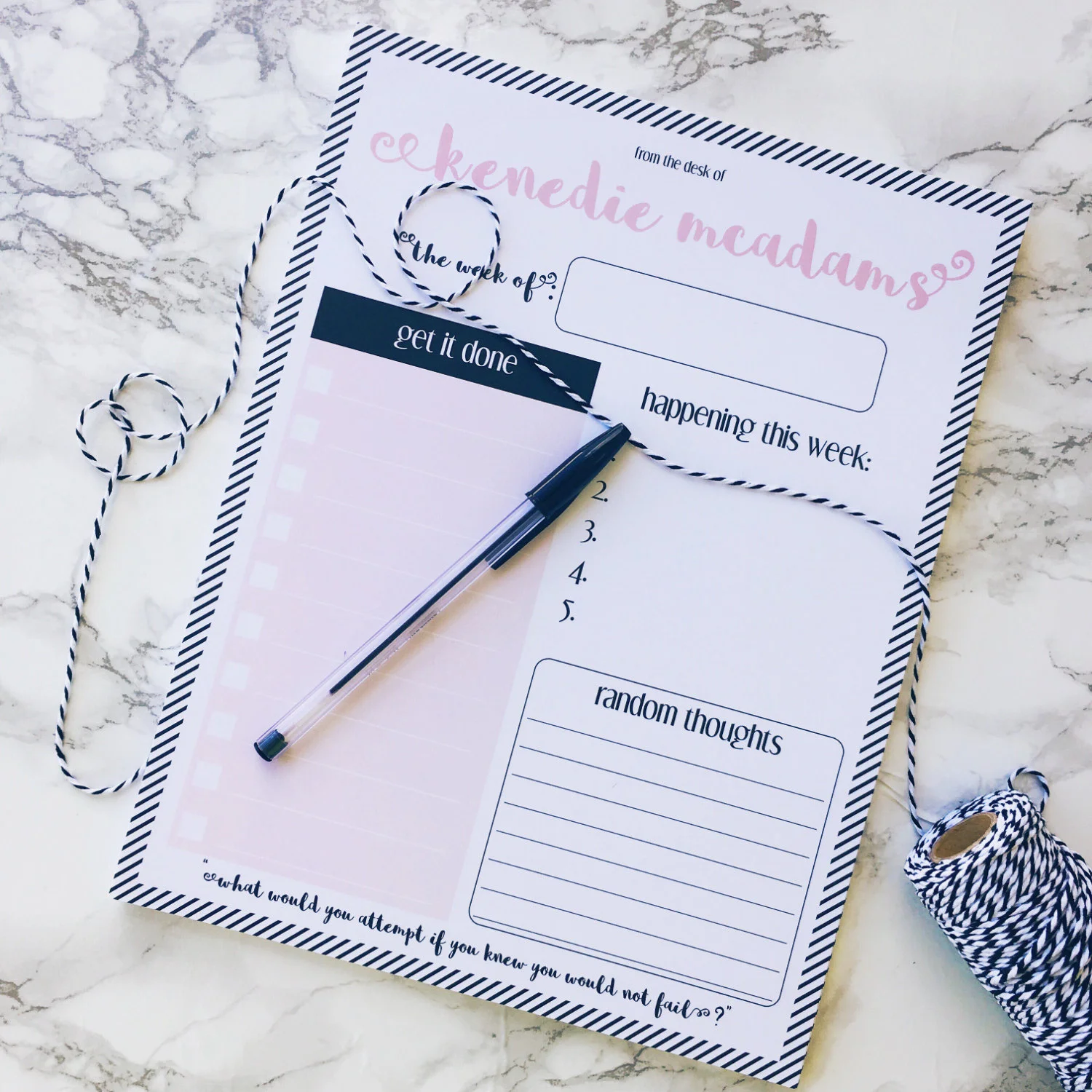 love...Kenedie Weekly Planner Pad