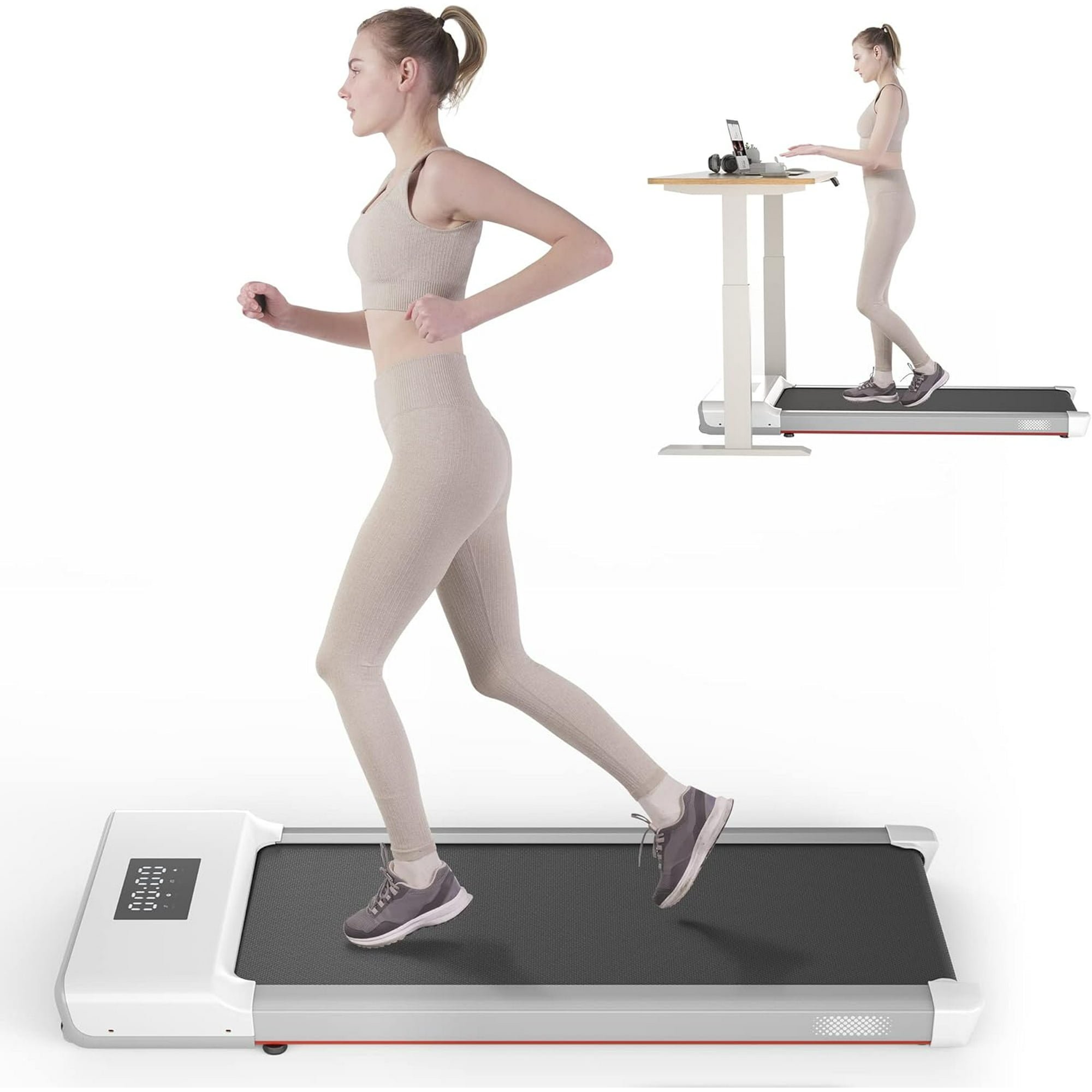 SSPHPPLIE Walking Pad 300lb,Under Desk Treadmillwith Remote Control ,2 in 1 Portable Walking Pad Treadmill for Home/Office/Exercise