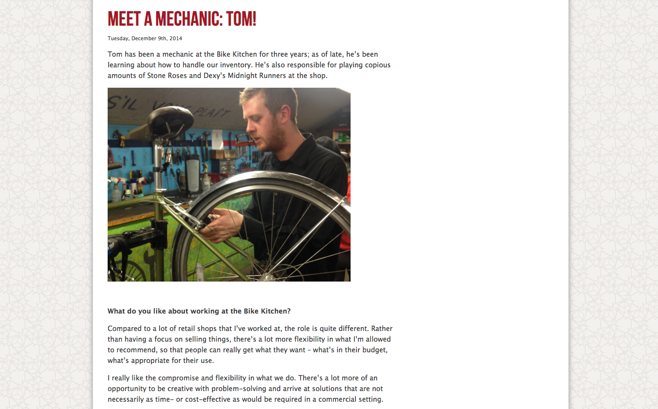AMS Bike Co-op—blog post