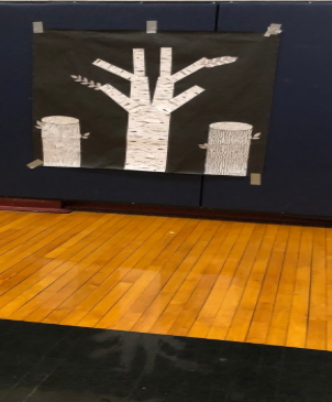 Above Image: King School Acts of Kindness Tree before the students added their acts of kindness leaves.