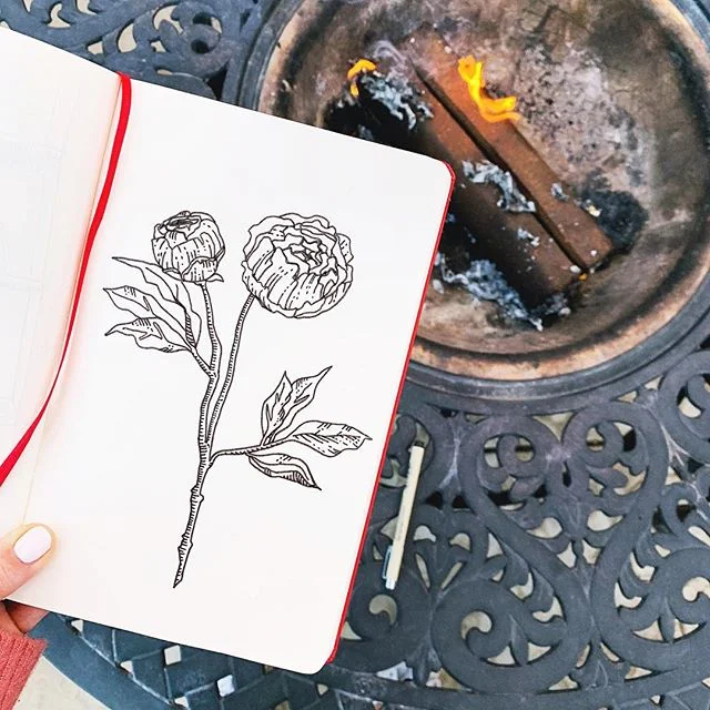 Football flowers and fire pits ❤️ Day 198 of #365daysofart year 3