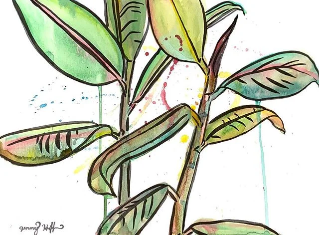 Day 202 of #365daysofart year 3 #rubbertree