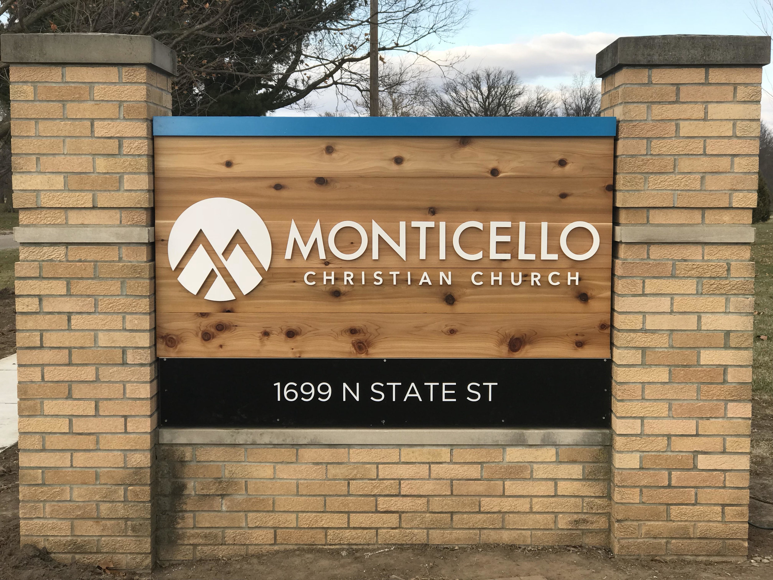 Big Picture Imagery Signs and Service - Monticello Christian Church - Outdoor Cedar Laser Cut Acrylic Dimensional Sign.jpg