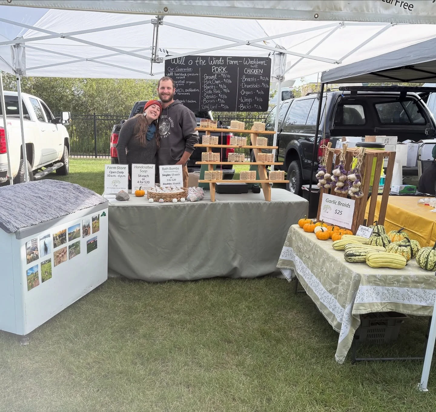 Happy Saturday! Today we are at the Harvest Festival in Duluth - come on by anytime between 10 a.m.-4 p.m. at Bayfront Park. We have a lot of pastured pork and chicken with us along with handmade soaps, bath bombs, garlic braids and squash. It&rsquo;
