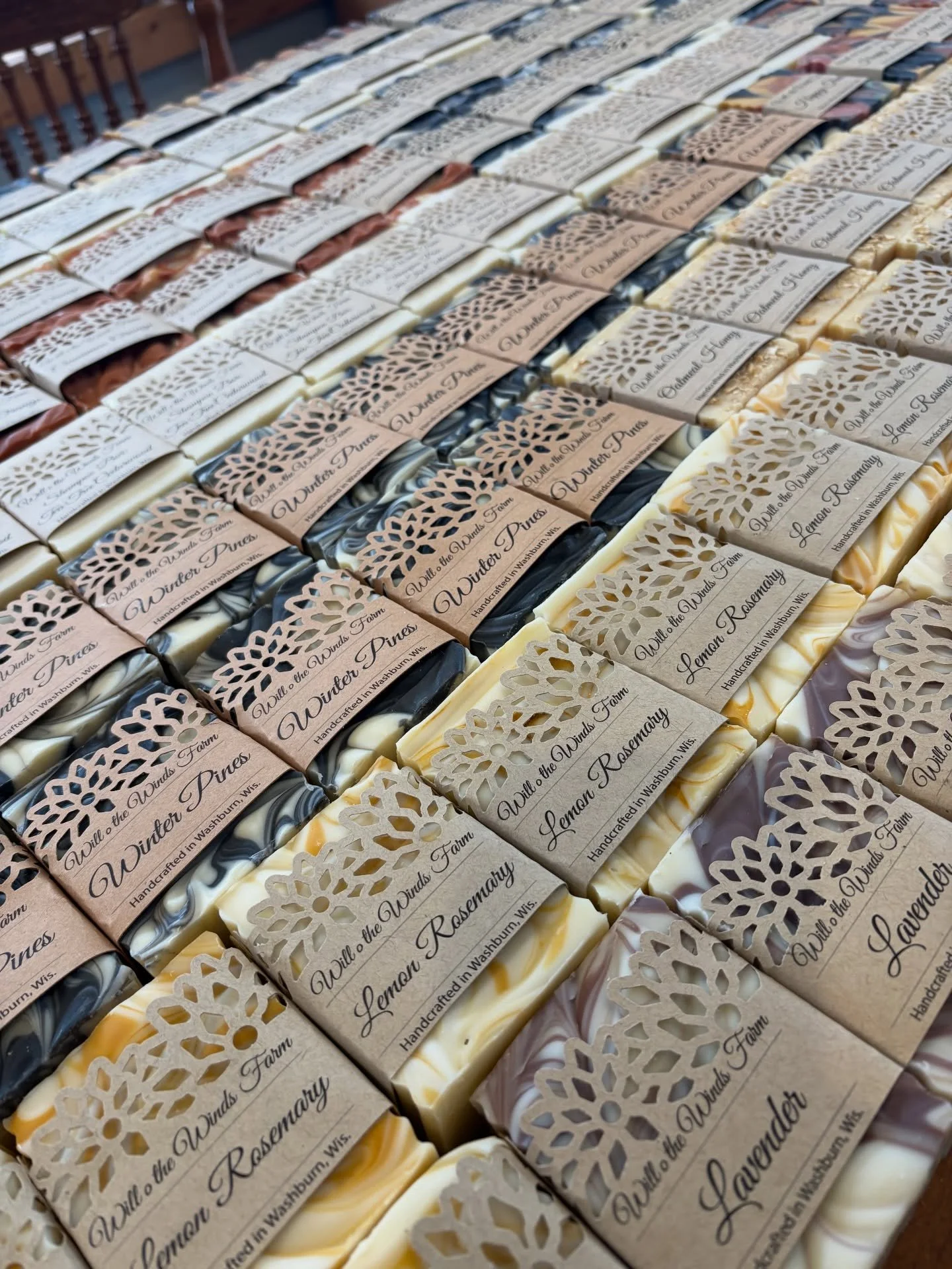 All of these soaps are wrapped and available for purchase today at the Great Lakes Visitor Center! The winter bazaar is from 10-2 p.m. and there are a lot of amazing local vendors with homemade goods. Come on by and support other local businesses and