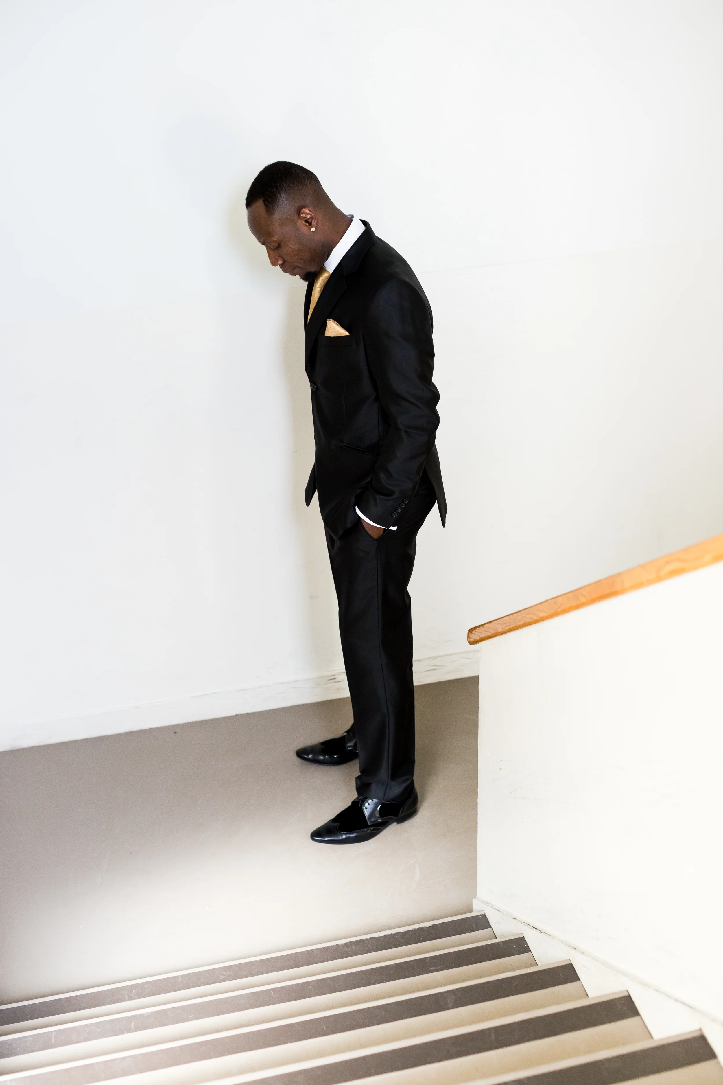 Waiting for his bride.