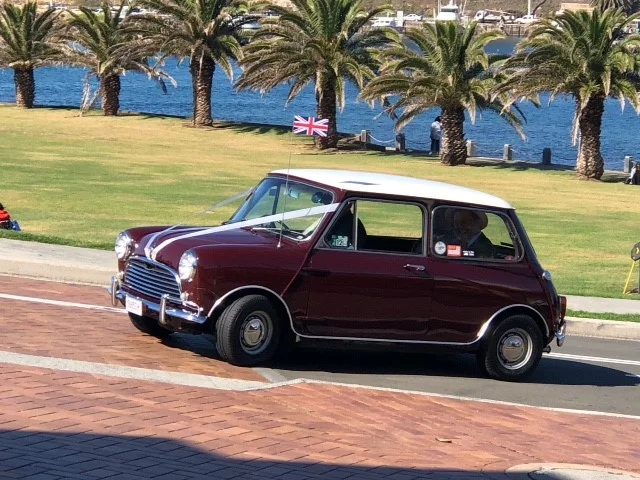 Classic British mini - arriving in style