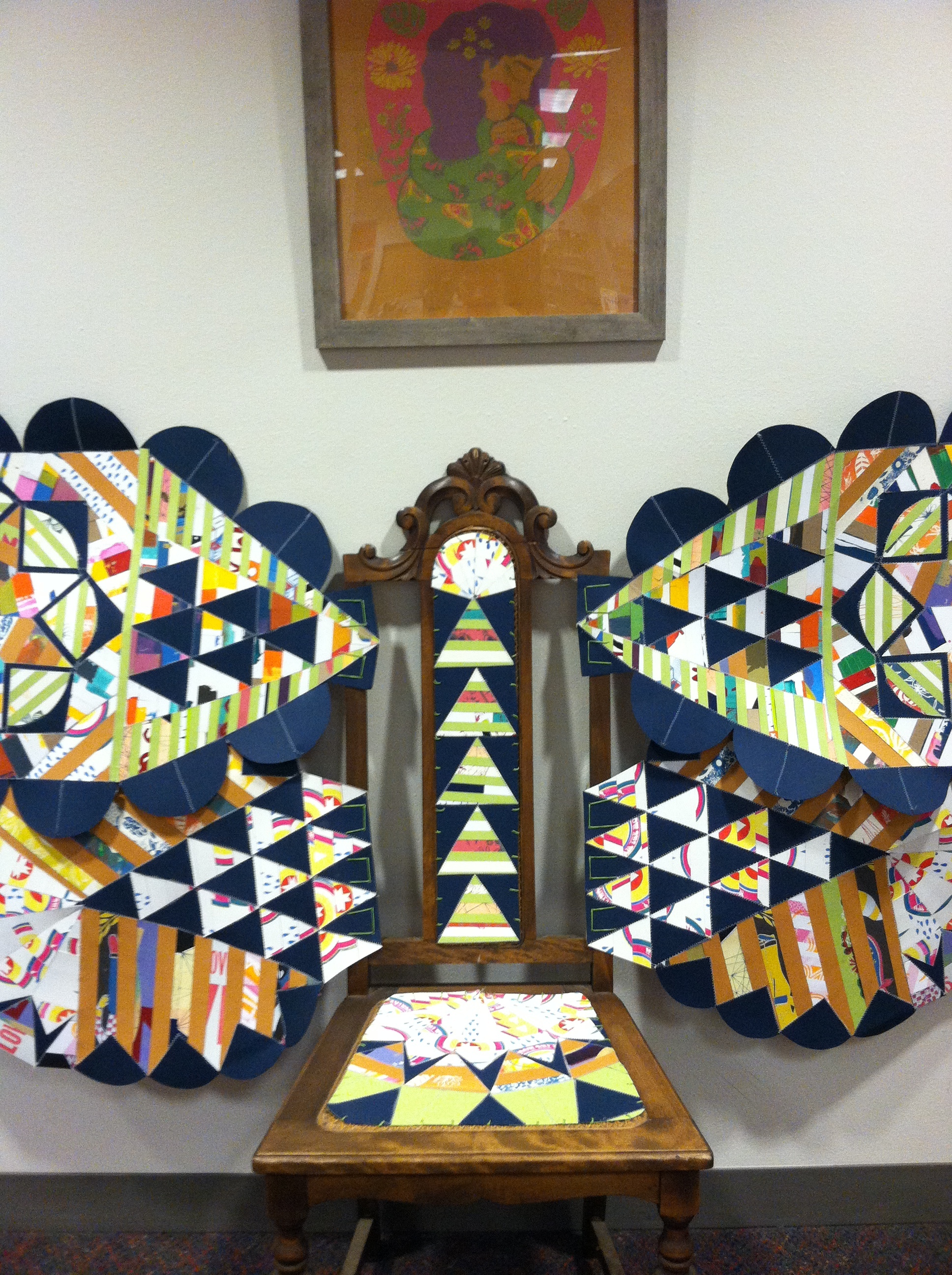 Scrap Print Chair at Hawthorne Library // Created for Madison Community Discourse Show