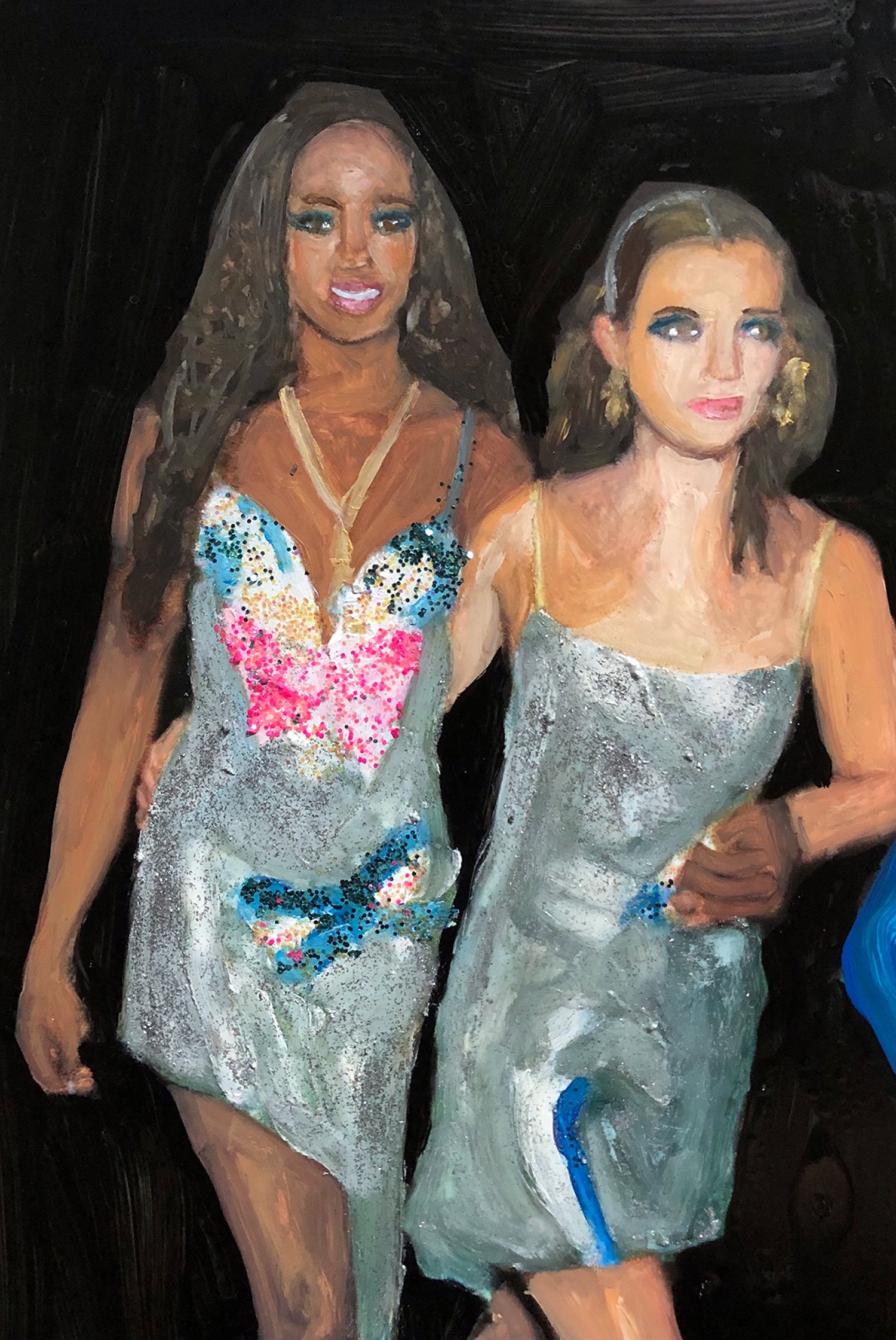 Naomi Campbell & Kate Moss, glitter