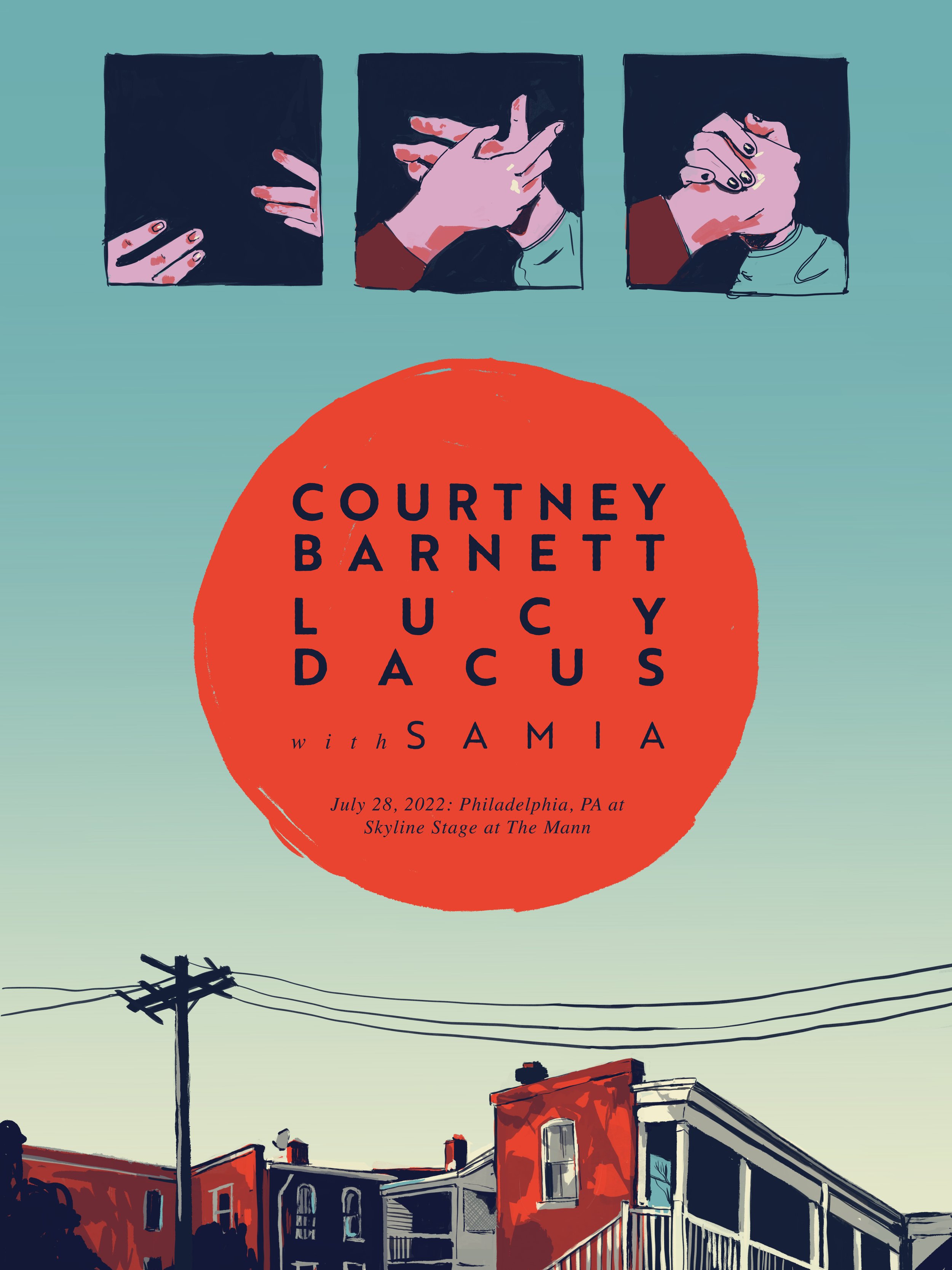 Poster for a Courtney Barnett & Lucy Dacus show in Philadelphia 