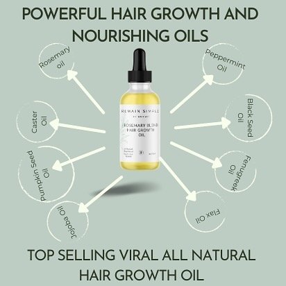 At Remain Simple our main objective is the use of clean all natural ingredients, limited to only the necessary ingredients free from fillers and preservatives. Remain Simple Rosemary Hair Growth Oil is the strongest all natural, vegan solution for he