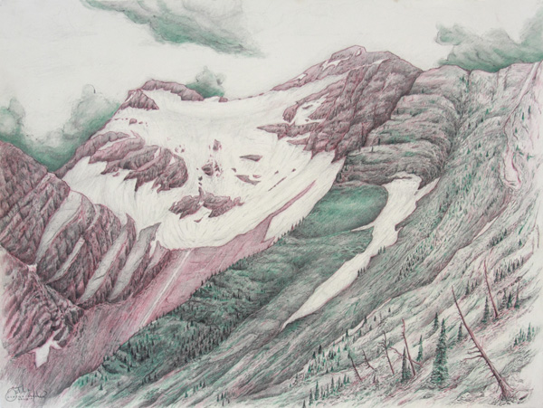 Grant: Great Bear Wilderness . Graphite and color pencil. 18"x24". 2014