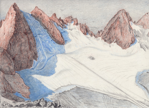 Wolf: Absaroka-Beartooth WIlderness . Graphite and color pencil. 9"x12". 2015.