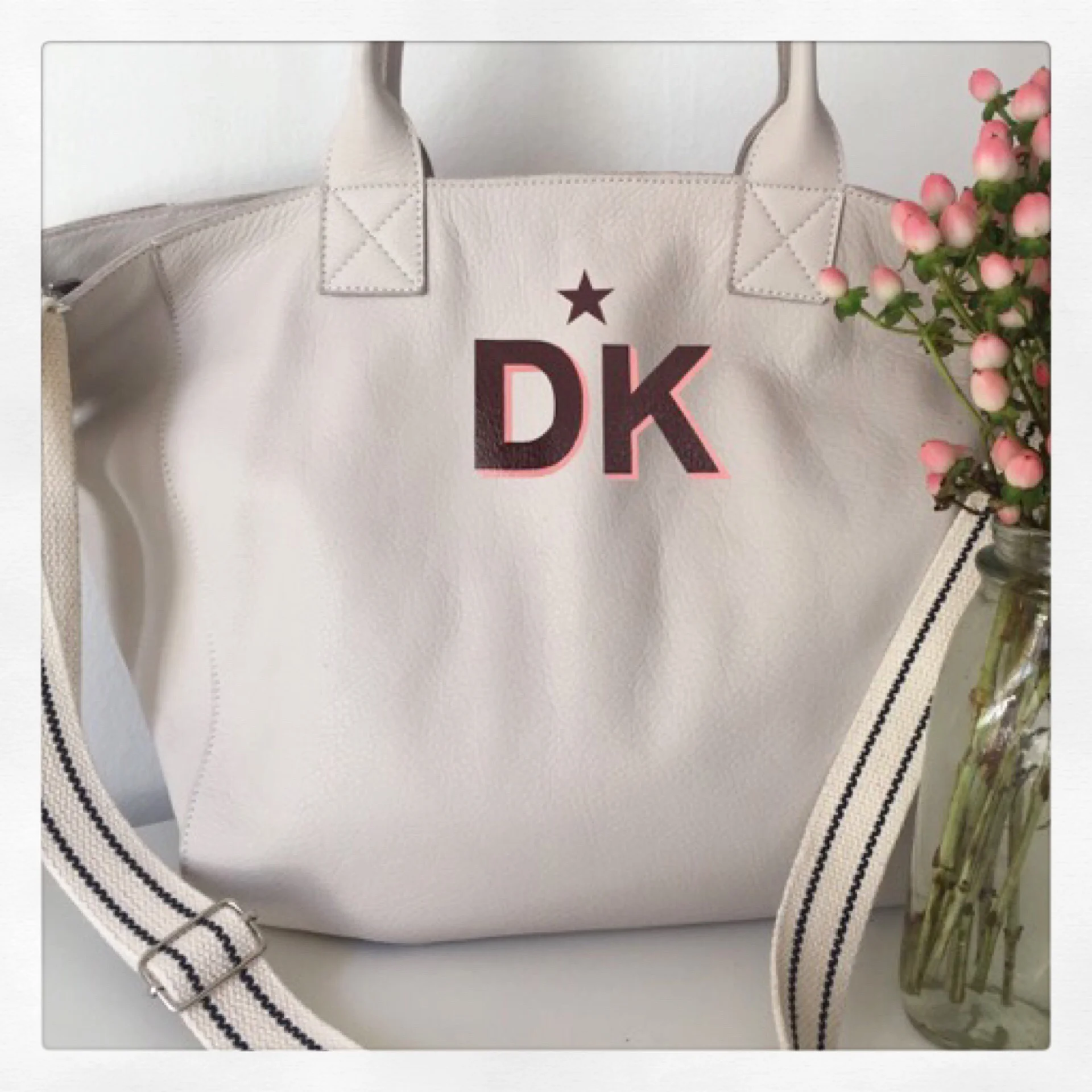 Mini Noha in Stone Leather with Webbing Long Strap