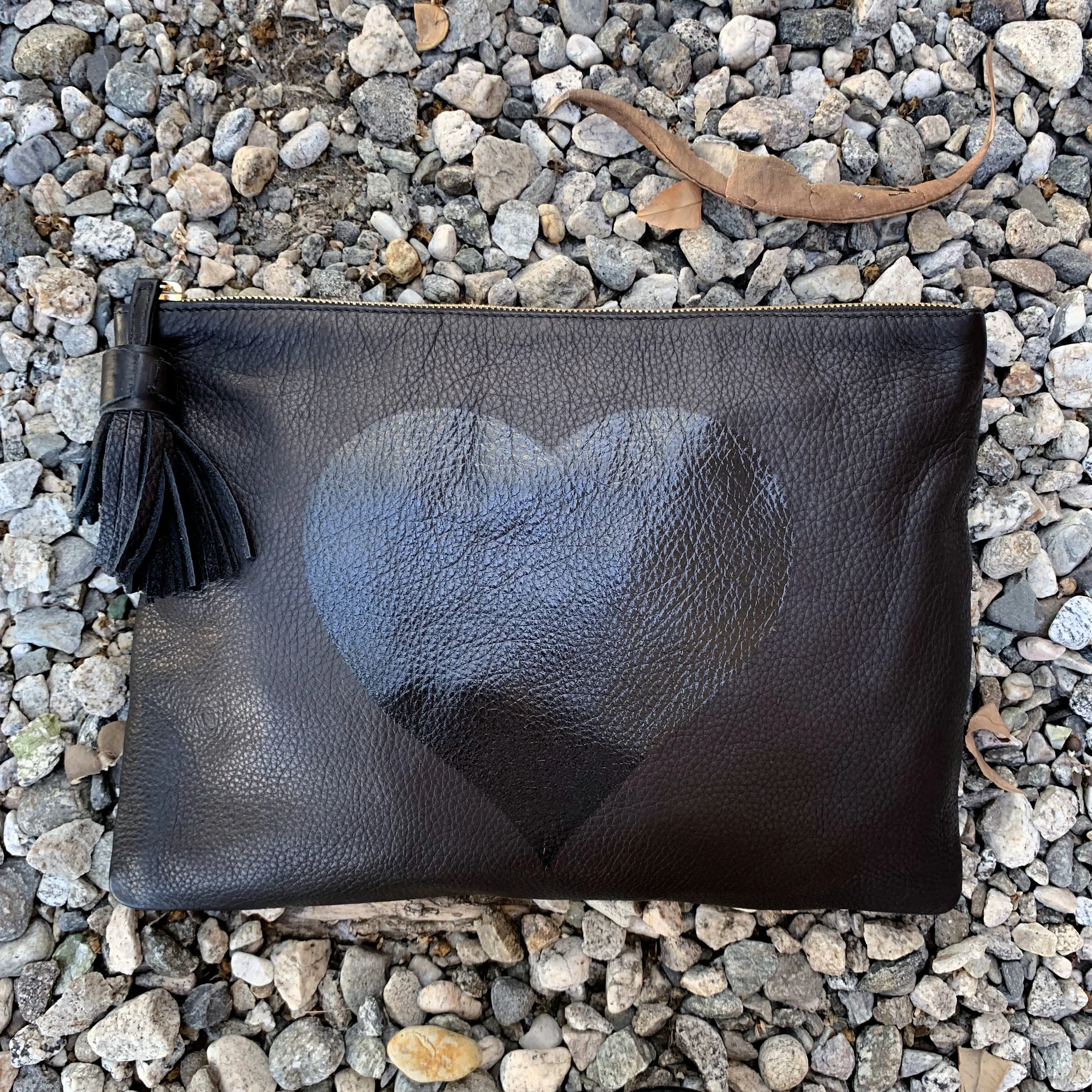 Black Clutch with Black LArge HEart + tassel.jpg