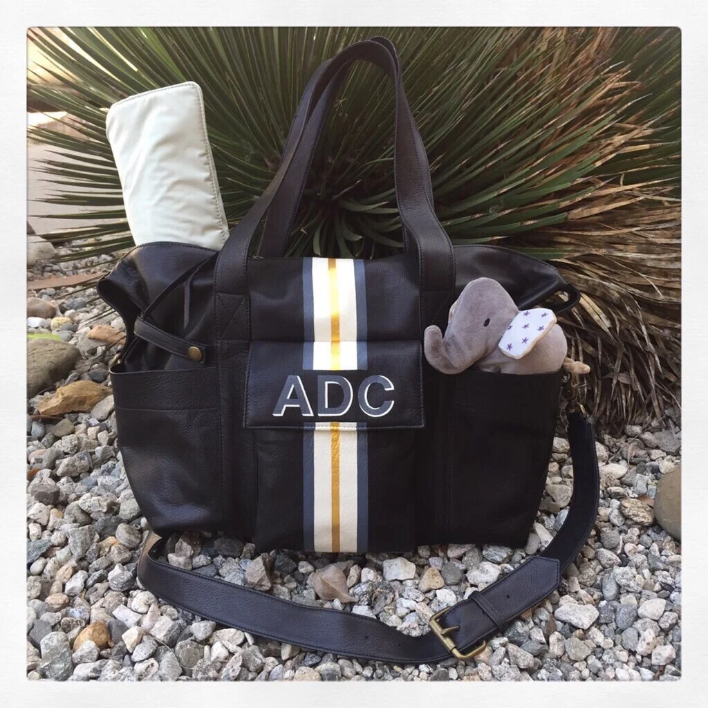 Hansel Diaper Bag - Customized with Stripes and Initials