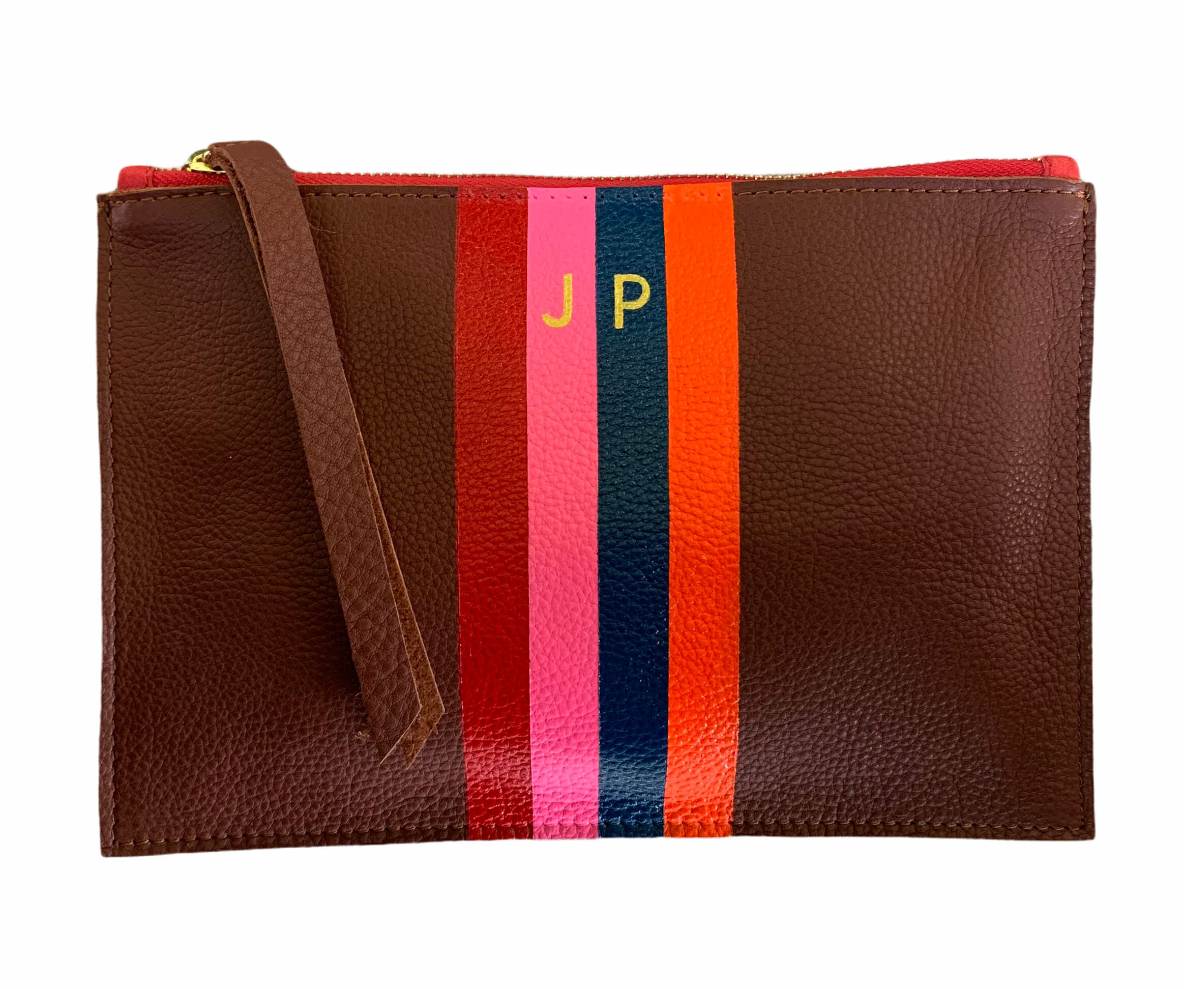 4 Stripes Leather Pouch