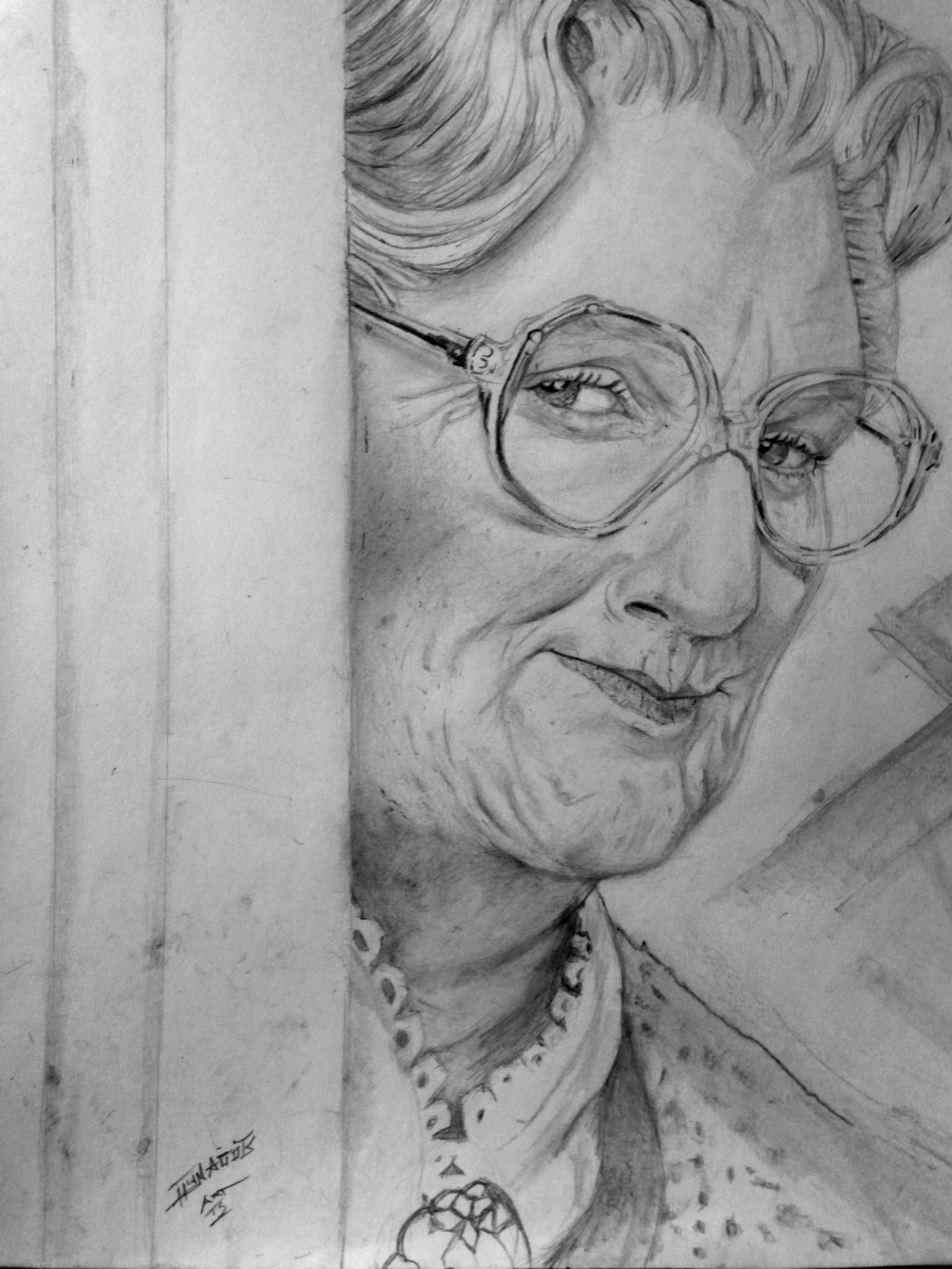 Mrs Doubtfire drawing