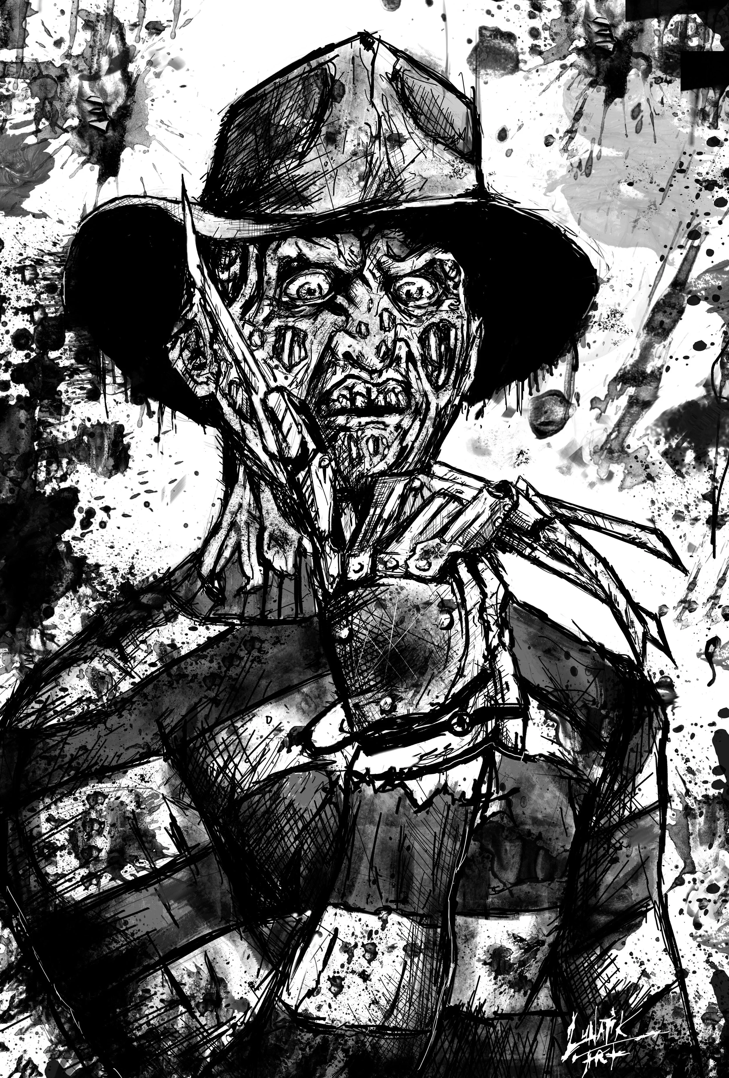 Freddy Krueger ink spatter