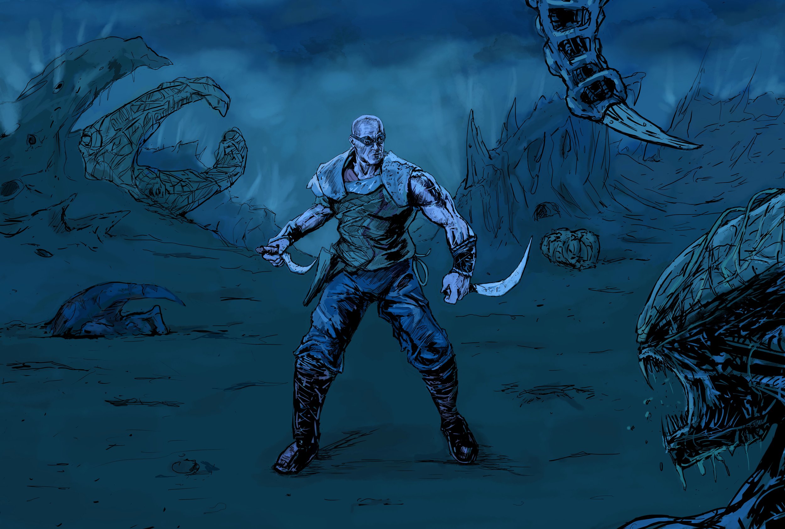 Riddick versus aliens