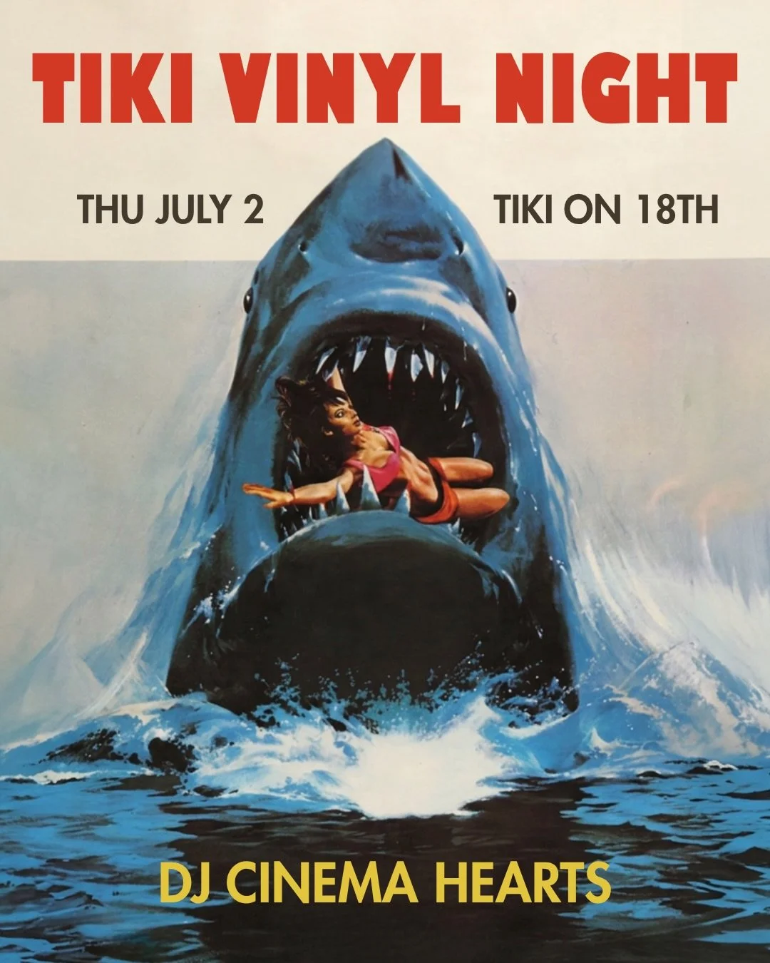 It&rsquo;s the scariest event happening Fourth of July Weekend in DC&hellip;a retro Summerween campout at Tiki on 18th! 🦈 Take a bite out of your Independence Day Weekend at Tiki Vinyl Night on July 2.

In addition to classic 60s surf, exotica, Hawa