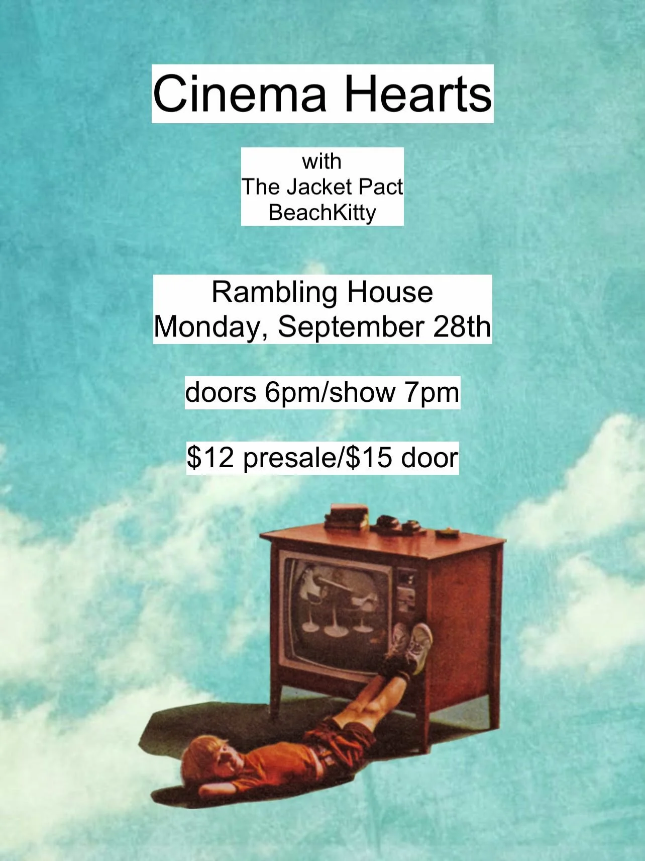 COLUMBUS! it&rsquo;s a night of shoegaze alt pop rock at @theramblinghouse on Monday, Sept 28. Featuring DC rock band @cinema_hearts on tour and locals @beachkittyband and @jacketpactband. Tickets on sale now.