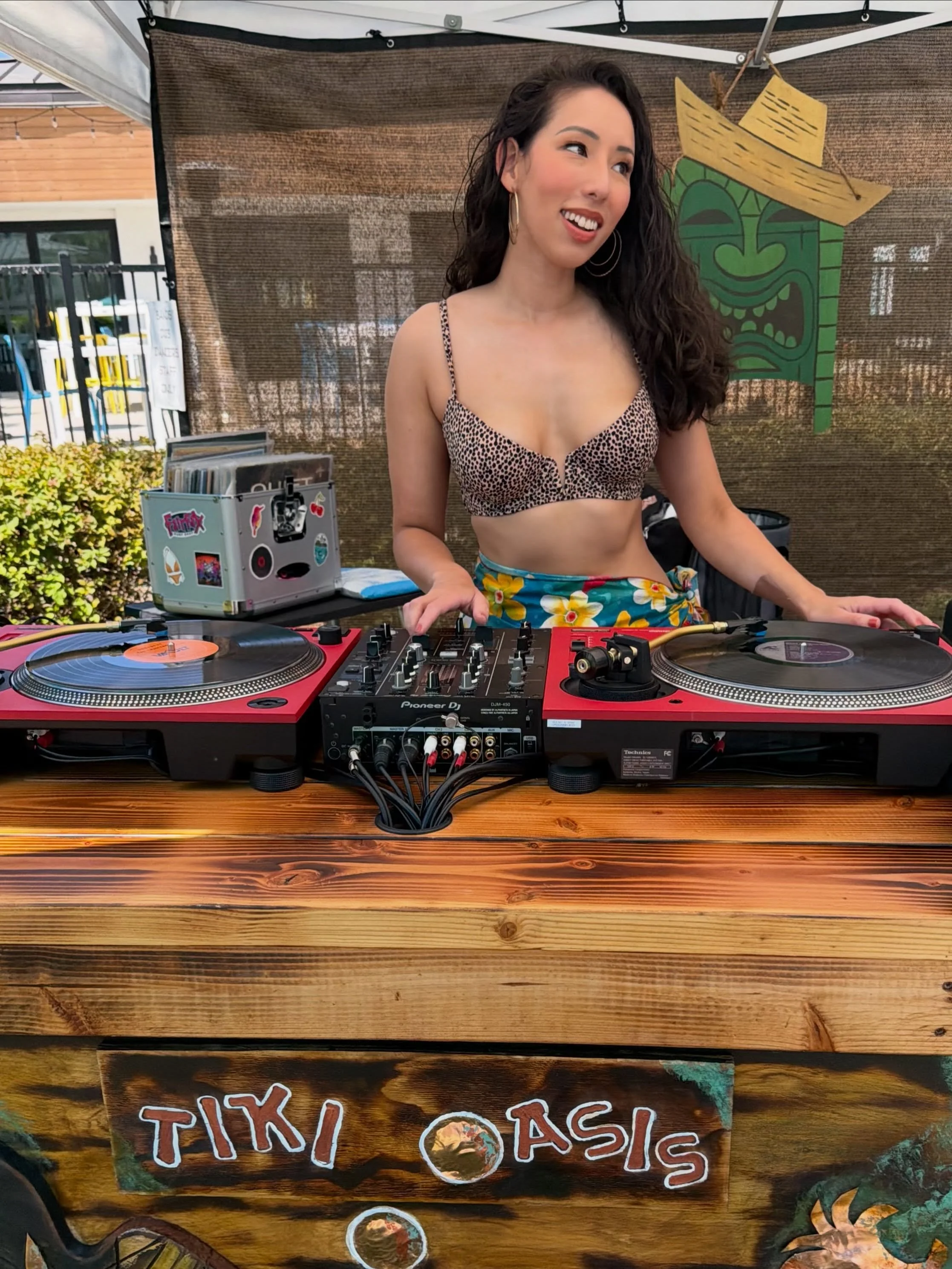 be in 🌀🌺🌴 DJ&rsquo;ed at the psychedelic @tikioasis in San Diego! the largest tiki festival in the world 🗿 it was hard to par down my 60s surf collection for the airplane but we did it 🌊