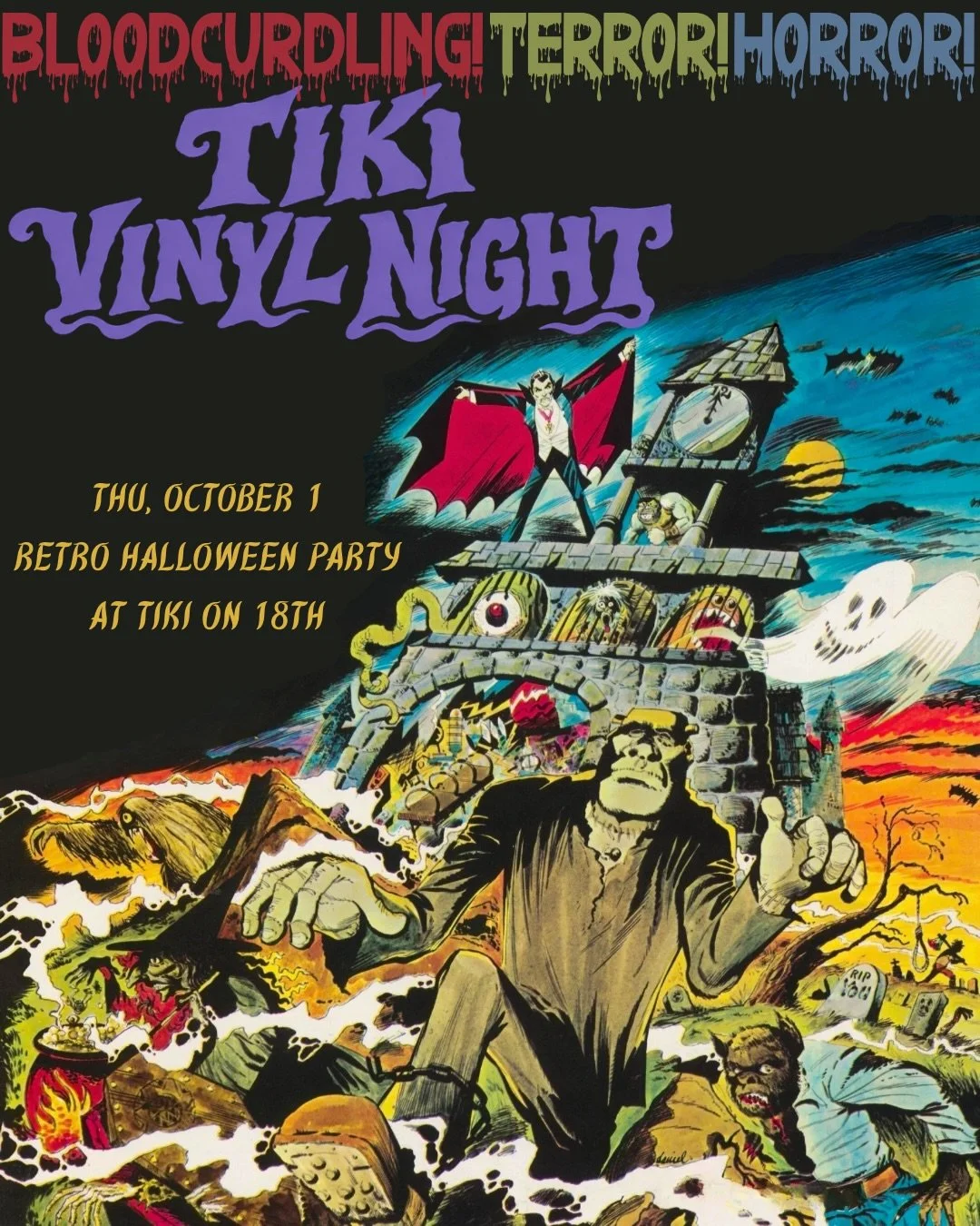 Listener beware, you&rsquo;re in for a scare!  Spooky season starts Oct 1 with the Tiki Vinyl Night Retro Halloween Party at @tikion18dc 🎃 All vinyl 1950s-1960s Halloween music mixed with surf, exotica, rock, and more. 

🪦 Thu, Oct 1, 7-11pm
🦇 @ti