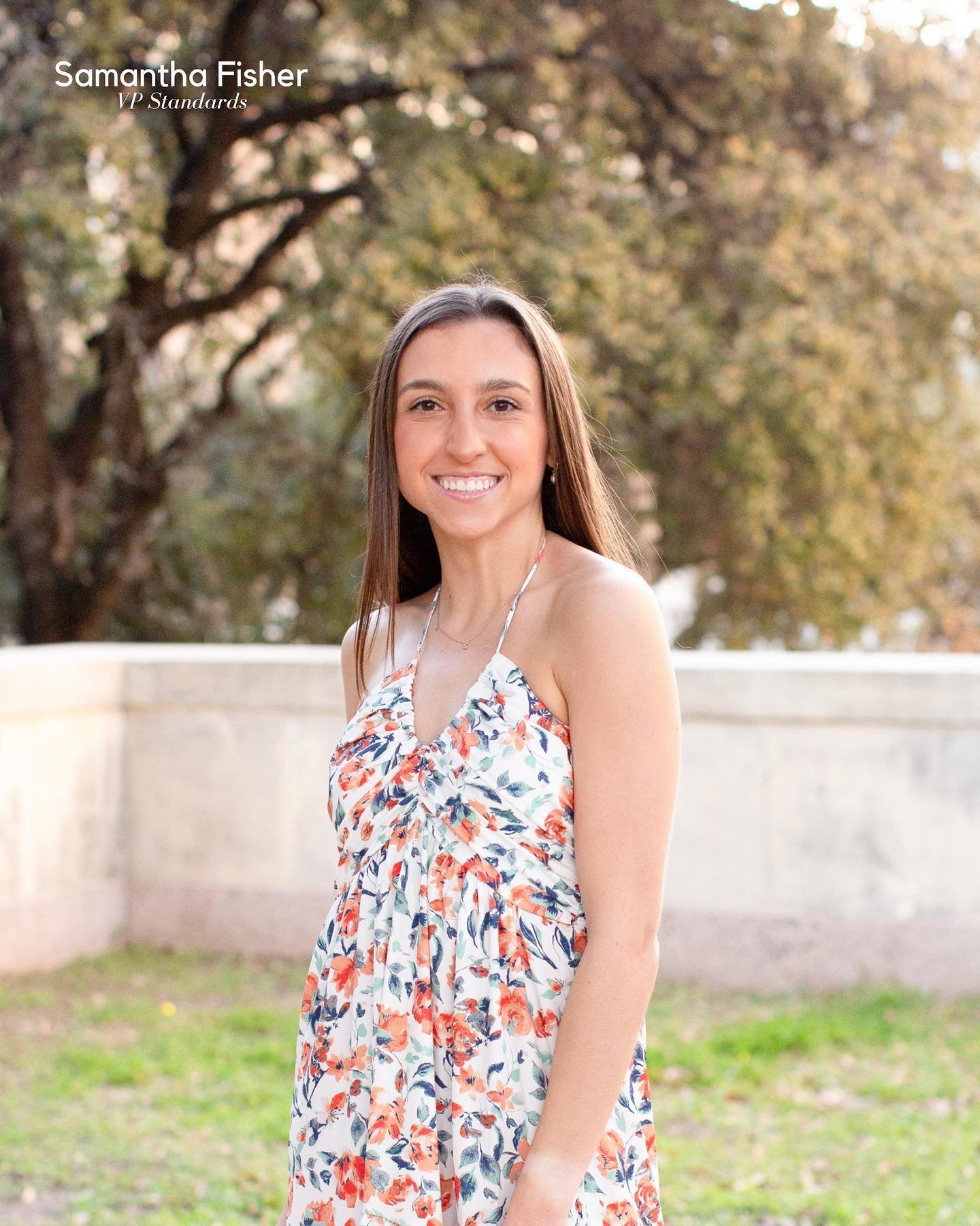 Meet Samantha Fisher, VP Standards!

Hometown: Dallas, Texas
Major: Human Development and Family Sciences
Certificate: Pre-Health Professions

&ldquo;I&rsquo;m thrilled to serve as VP Standards for the University Panhellenic Council! My goal is to fo