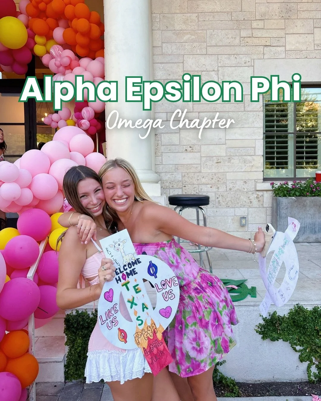 Introducing Alpha Epsilon Phi, Omega Chapter!!💚 #gogreek #texaspanhellenic