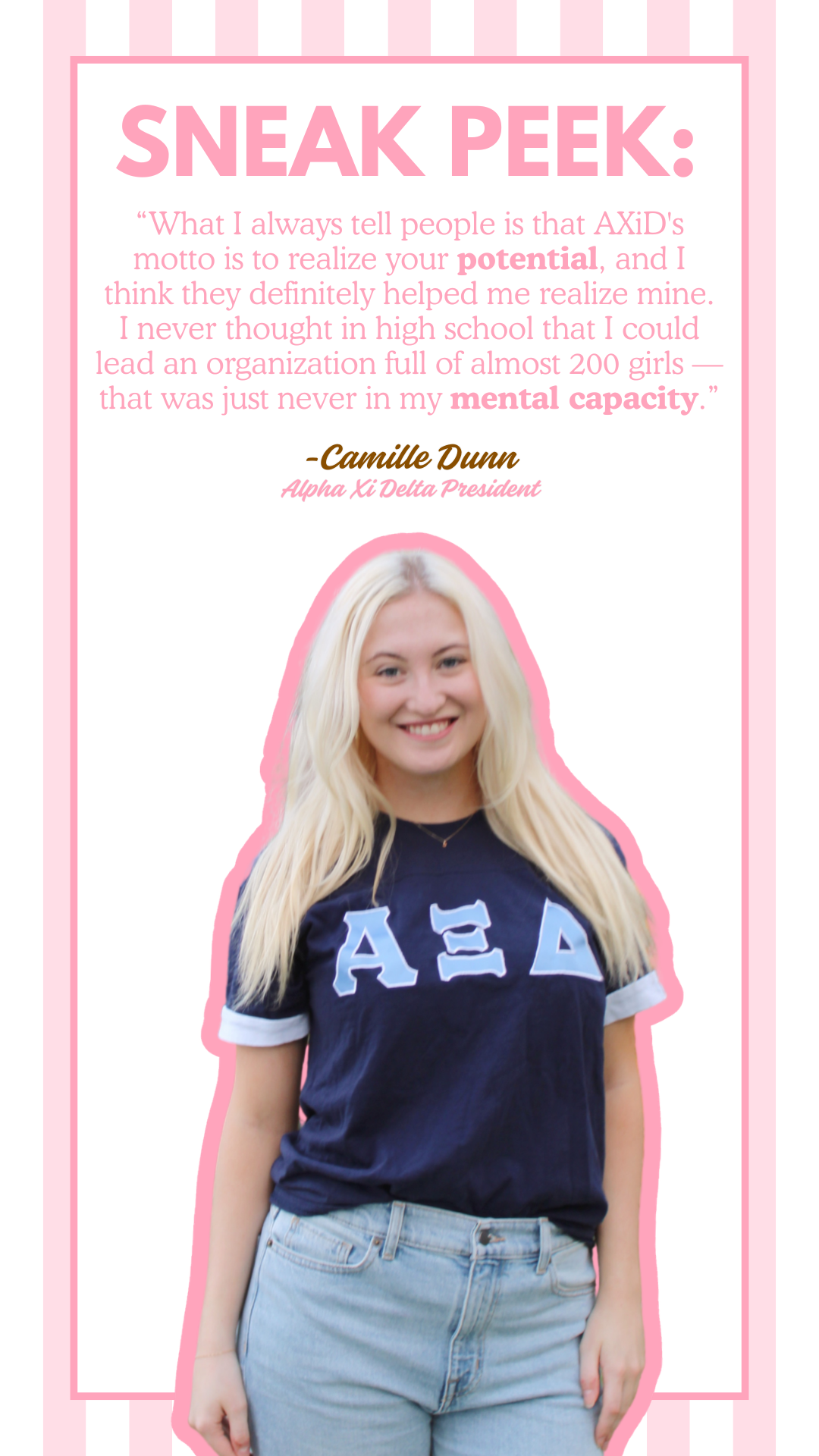 Presidential Spotlight #5: Camille Dunn — Alpha Xi Delta 🌹