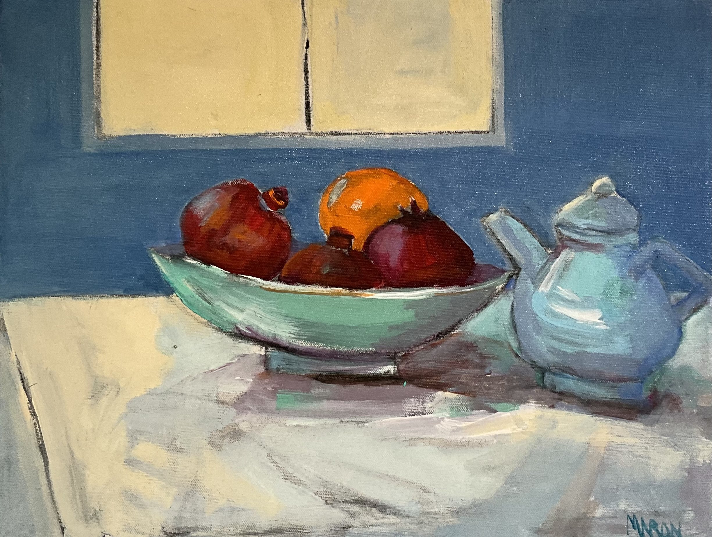 Pomegranates and Teapot 14x18