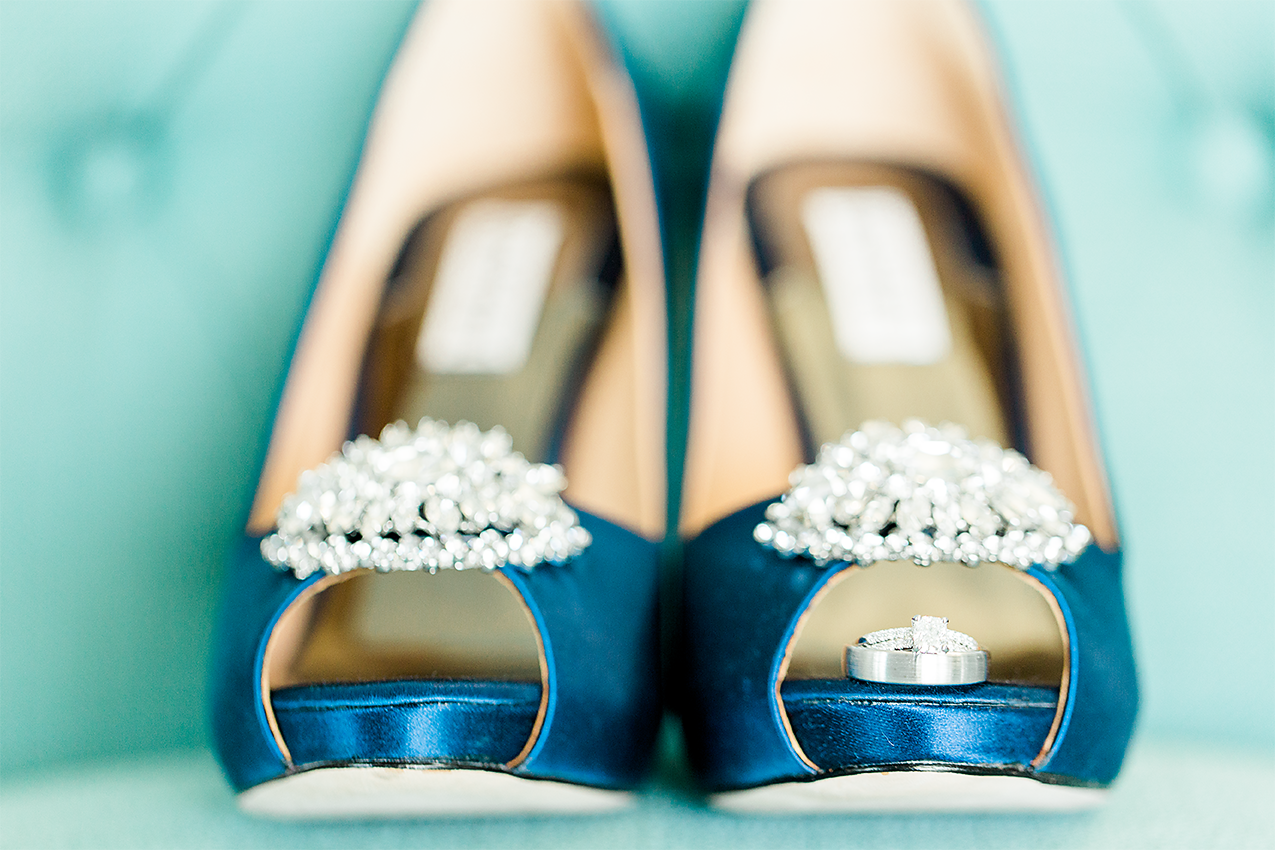 bride's heels with diamonds by badgley mischka