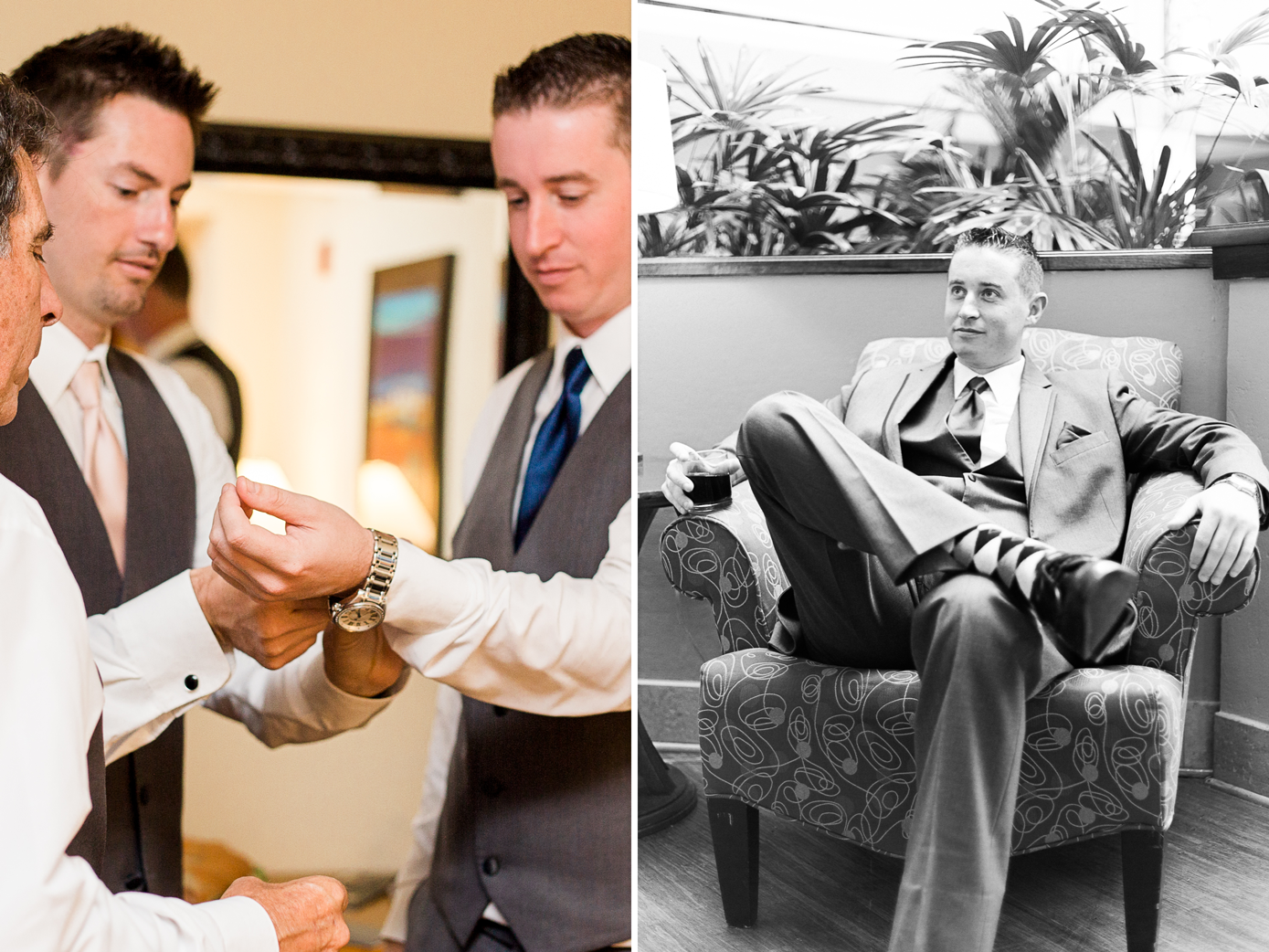 Groom getting ready for the wedding
