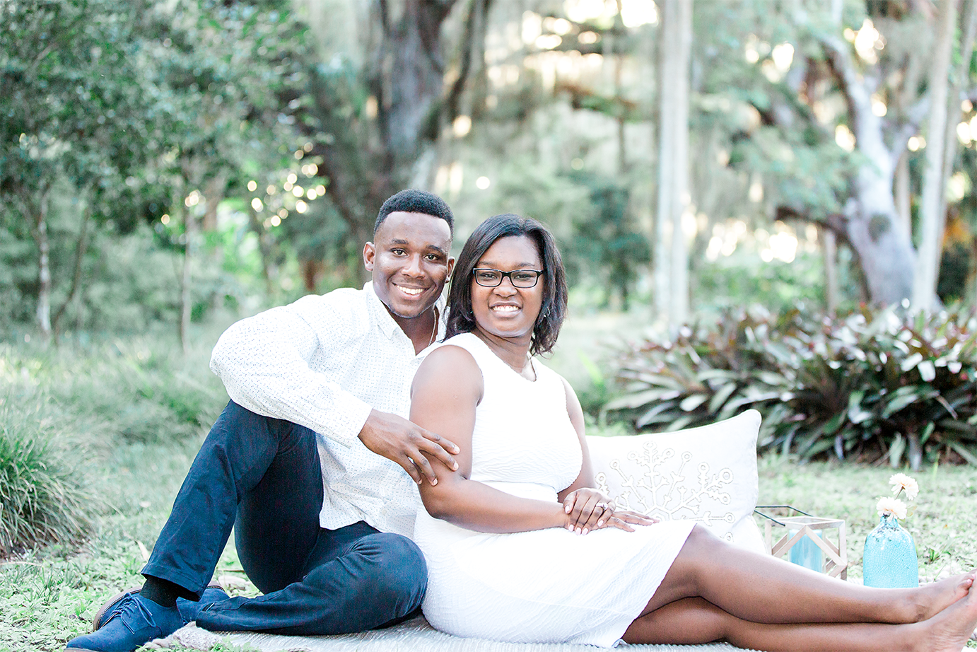 engagement photos in washington oaks gardens state park