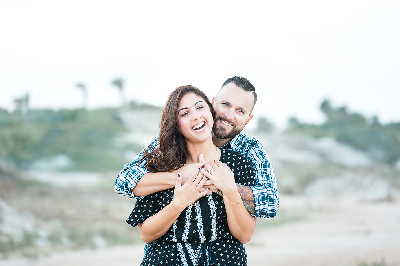 Beach engagement session with a dog. Ponte Vedra Beach