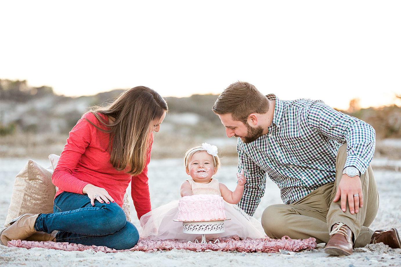 family photos at the beach