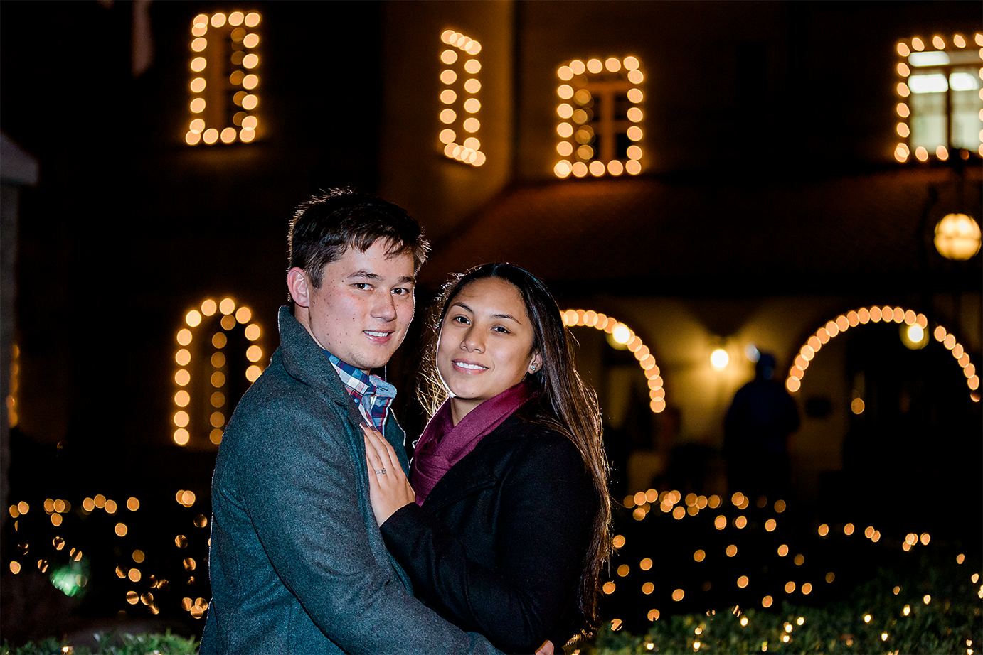 st.augustine nights of lights engagement photos