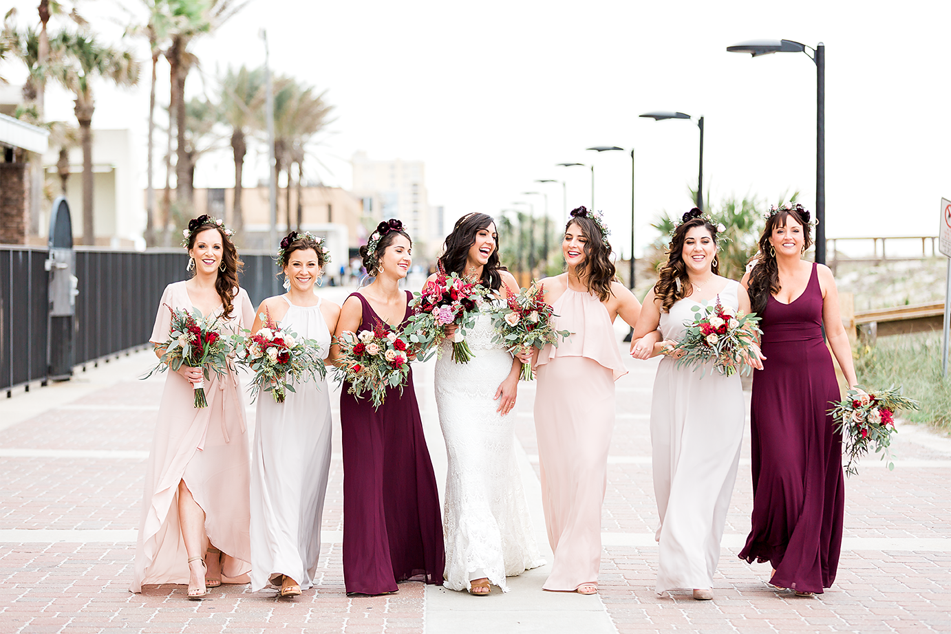 bridal party in jacksonville beach wedding