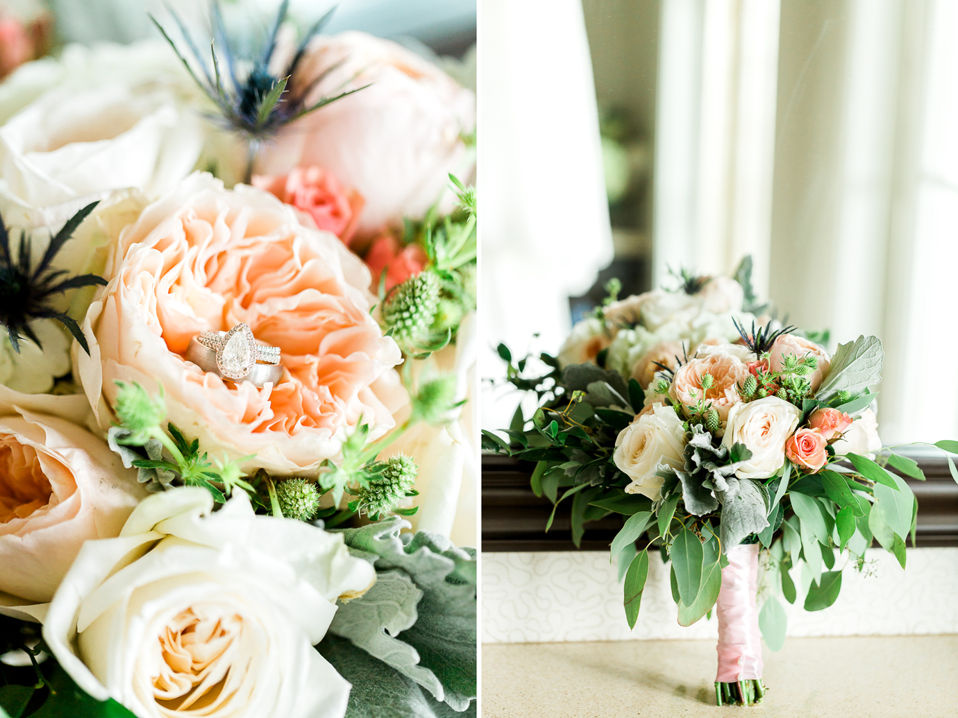 wedding bridal flowers and rings