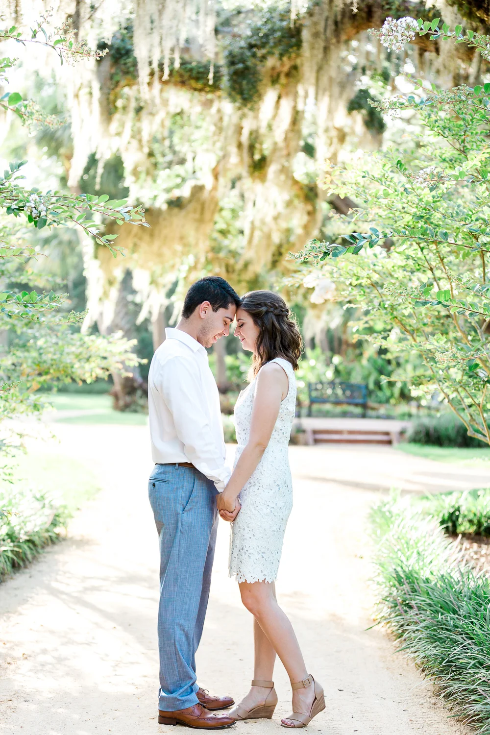 engagement session with a spanish moss