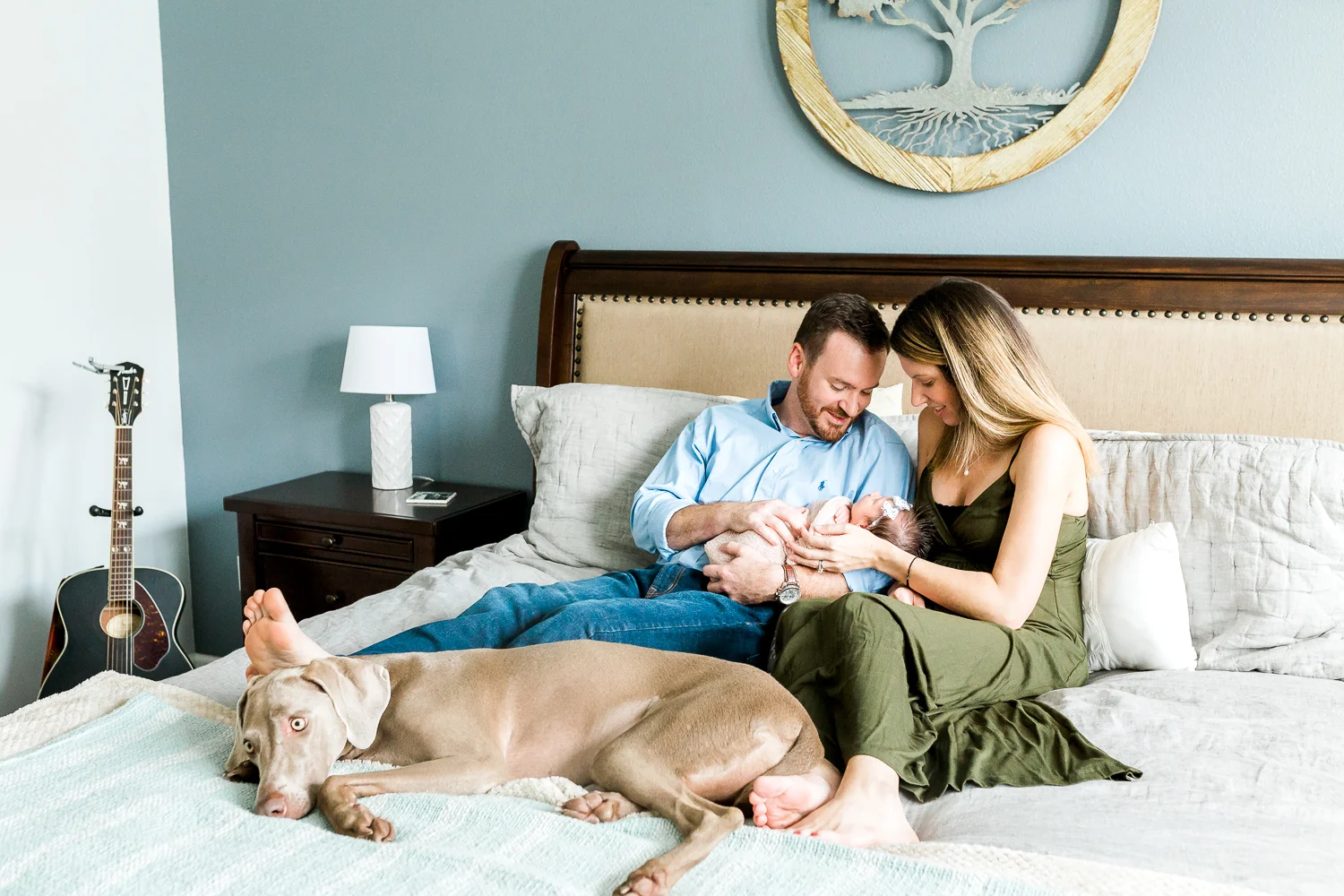 newborn pictures with the dog