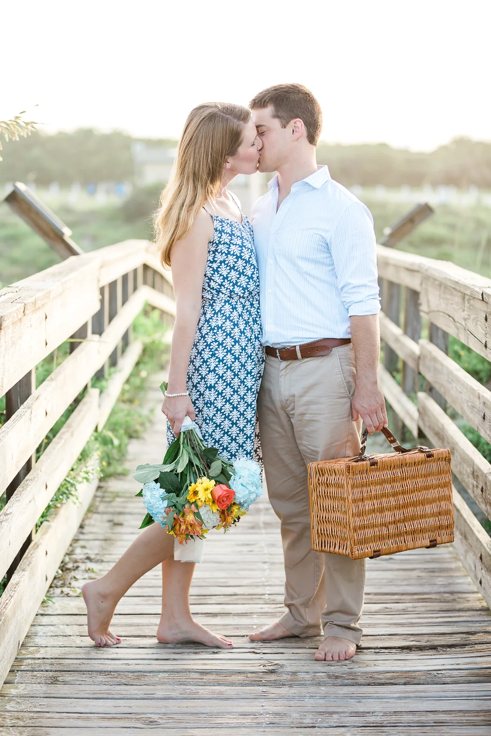 engagement session with a picnic