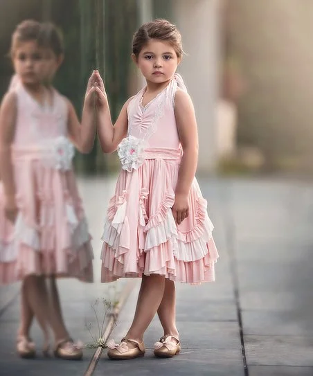 Trish Scully pink&white halter dress - size 4T $20