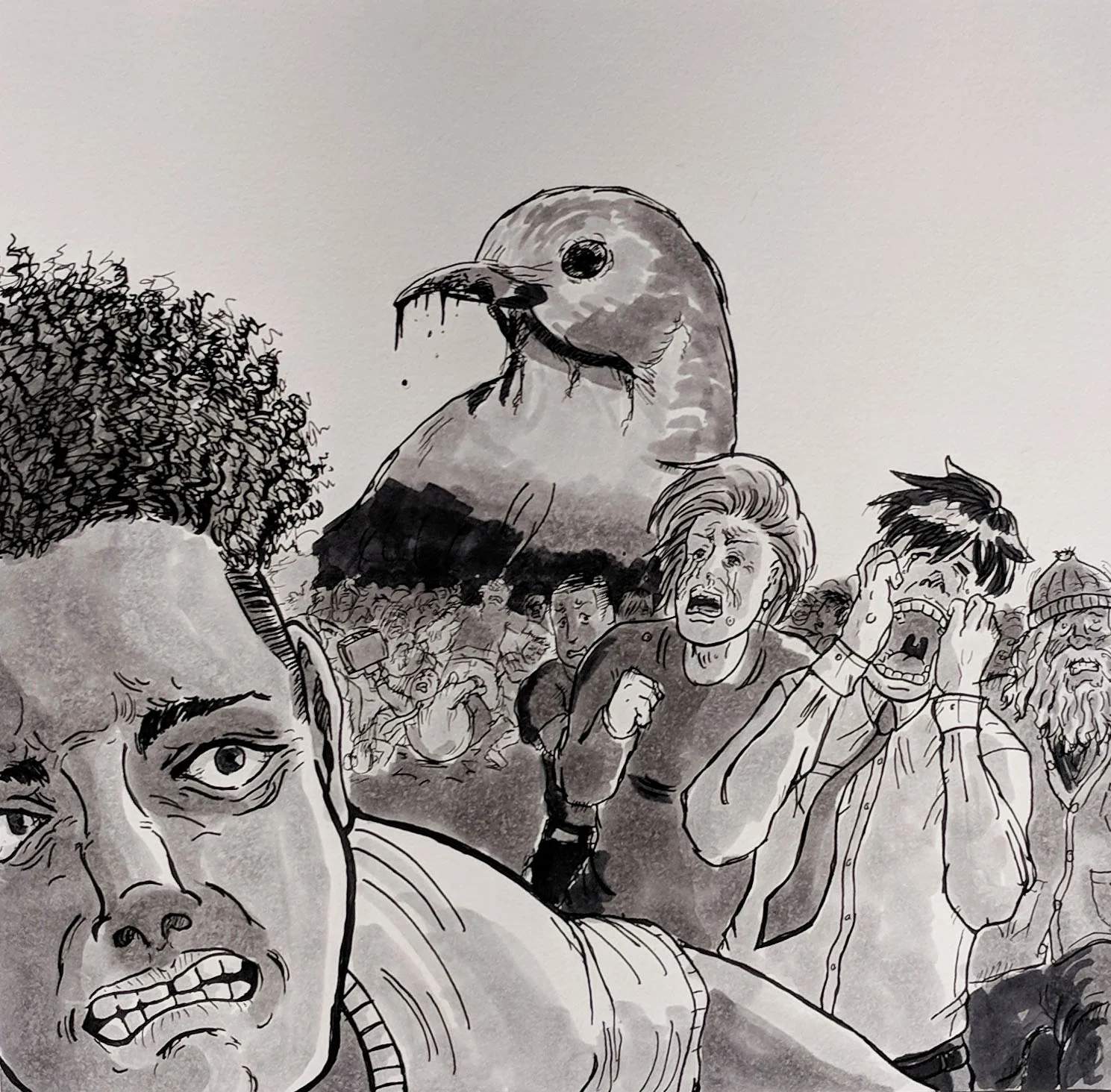 What if Birds were Larger than Human?